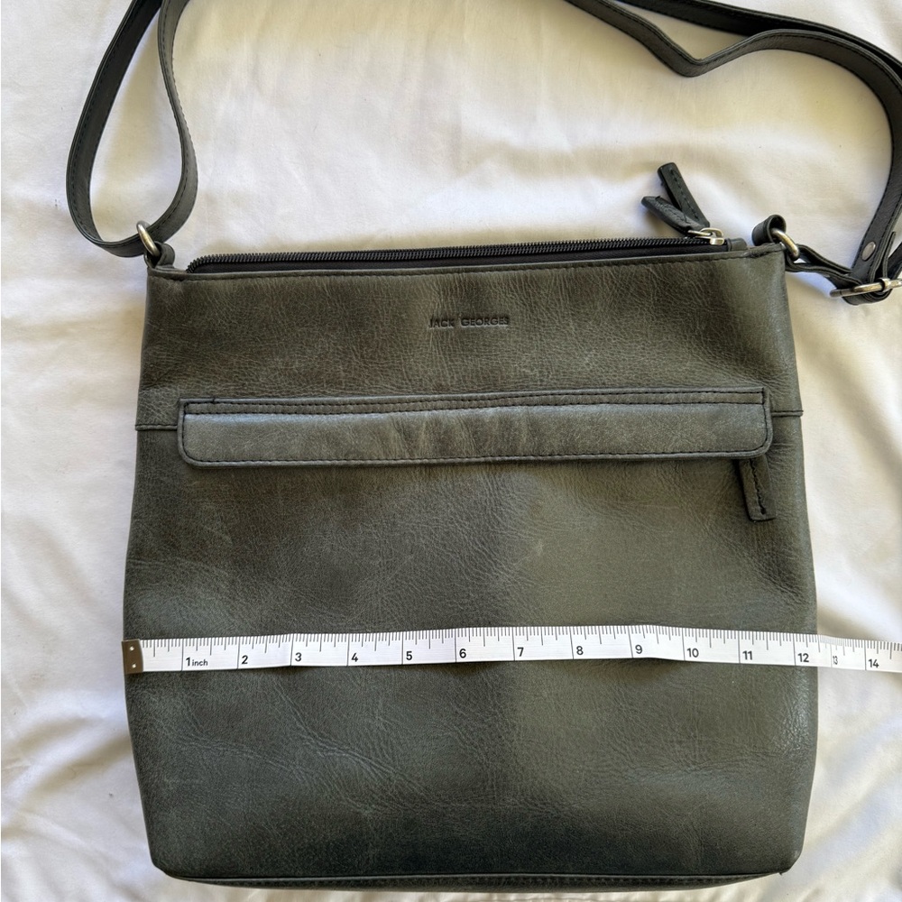 Jack Georges’ Voyager black leather crossbody bag